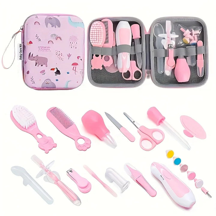 14Pcs Maternal Infant Set Healthcare Kit Portable Case Comprehensive Health Grooming Set Ear Spoon Nail Clippers Comb Brushes