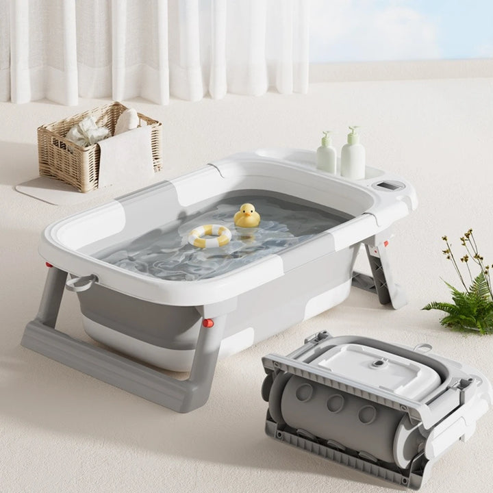 Real-Time Digital Temperature Sensitive Portable Folding Silicone Children'S Bath Tub Toddler Household Bathroom