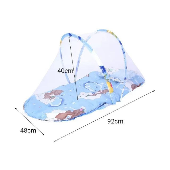 Foldable Baby Bed Mosquito Net Portable Baby Crib Netting Polyester with Pillow and Cotton Padding - Easy Installation Netting