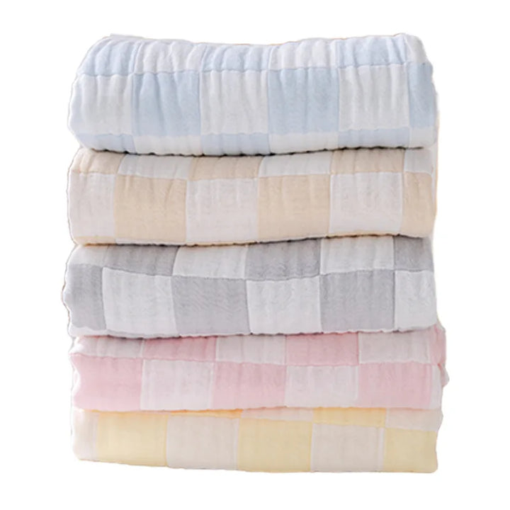 6 Layer Bamboo Cotton Baby Blankets Nap Cover Thin Quilt Soft Bubble Bath Towel for Newborn Muslin Swaddle Blanket Baby Bedding