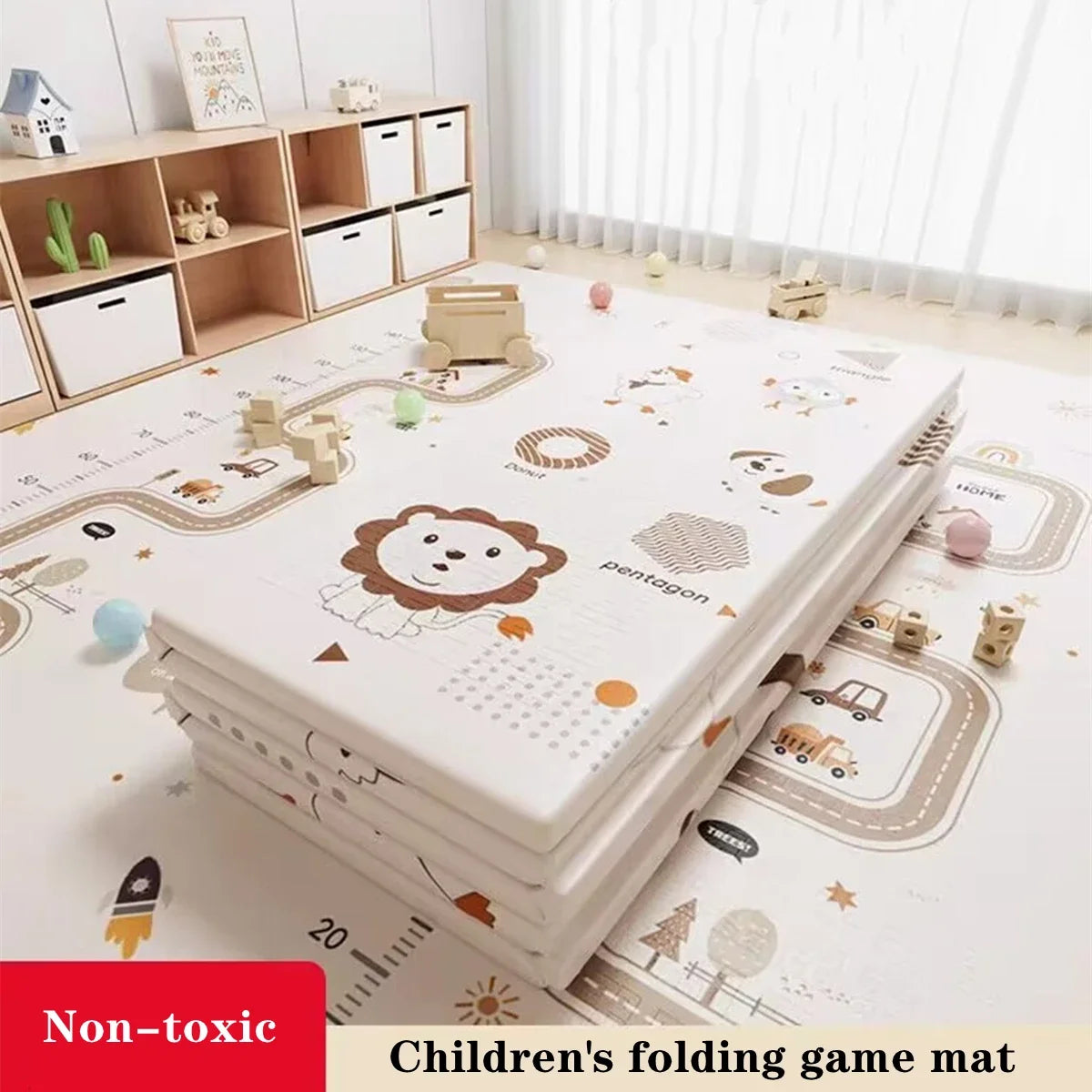 Foldable Baby Play Mat Non-Toxic Educational Children'S Carpet in the Nursery Climbing Pad Kids Rug Activitys Games Toys 180*100