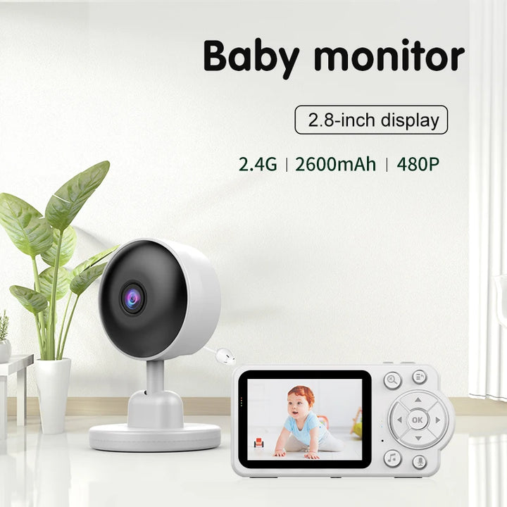 Baby Monitor Wireless Indoor 2.8-Inch Surveillance Video Two-Way Audio Night Vision Smart Baby Camera Security Protection