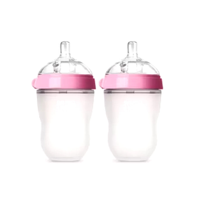 Silicone Baby Bottle Green/Pink 5 Oz and 8 Oz Baby Bottles 2 Pack BPA Free Feeding Bottle Children Kids