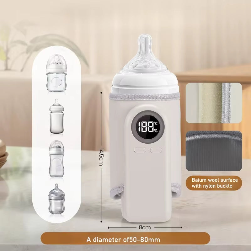 Portable Baby Bottle Insulation Bag Warmer Sleeve LCD Display Mobile Bottle Milk Insulation Device 6000Mah 48H Insulation Travel