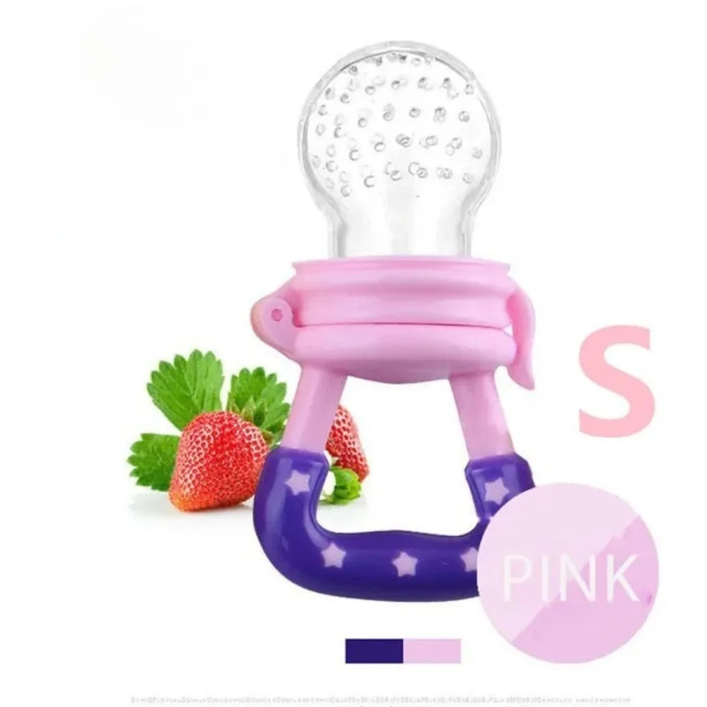 Baby Food Feeder Fruit Feeder Pacifier Infant Teething Toy Teether for Fresh Frozen Fruit - Silicone Nipple Includes All Sizes
