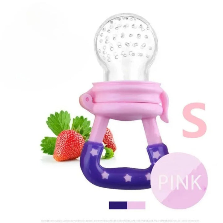 Baby Food Feeder Fruit Feeder Pacifier Infant Teething Toy Teether for Fresh Frozen Fruit - Silicone Nipple Includes All Sizes