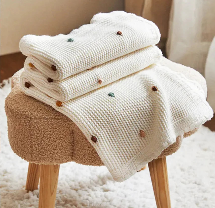Knitted Baby Blanket for Newborn Baby Swaddle Wrap Crib Stroller Blanket Sofa Throw Blankets Cotton Baby Items Mother Kids