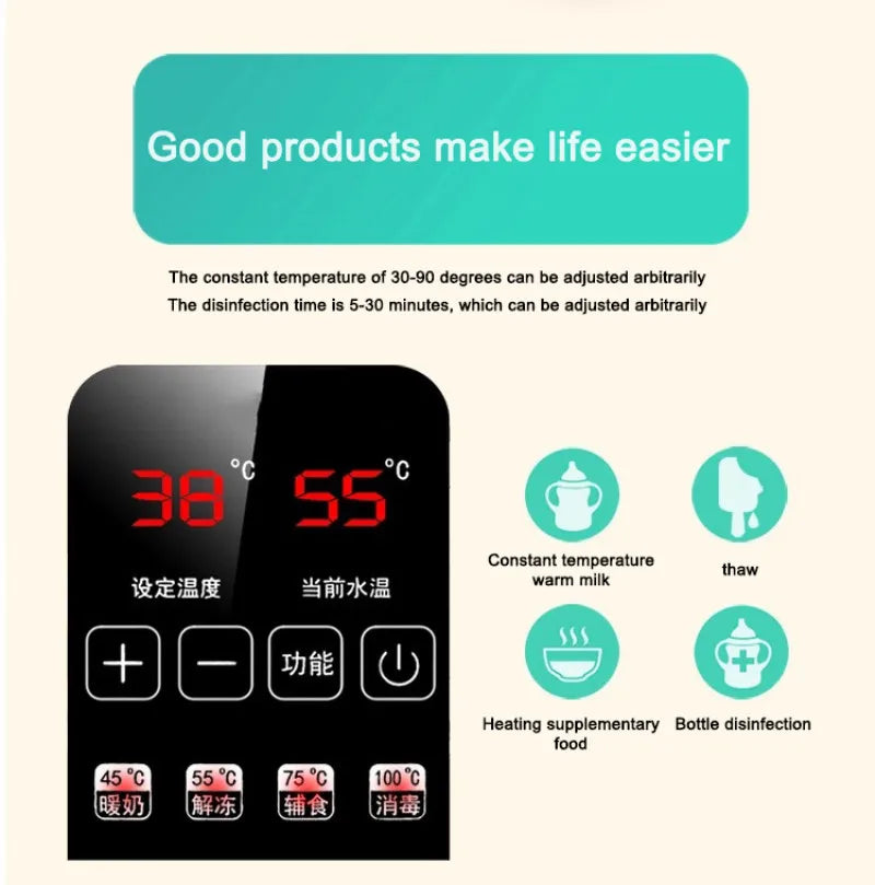TINSOL Multi-Function Baby Nursing Bottle Heater Sterilizer Fast Breast Milk Bottle Warmer with Accurate Temperature Control