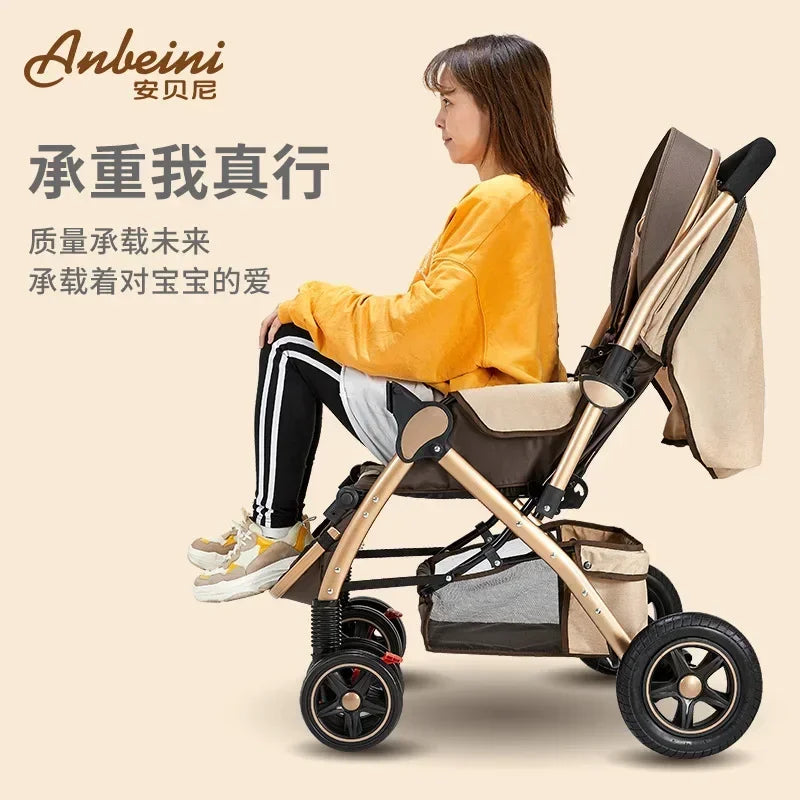 Baby Stroller Lightweight Foldable Easy to Sit Lying down Umbrella Rider Good Four-Wheel High Landscape