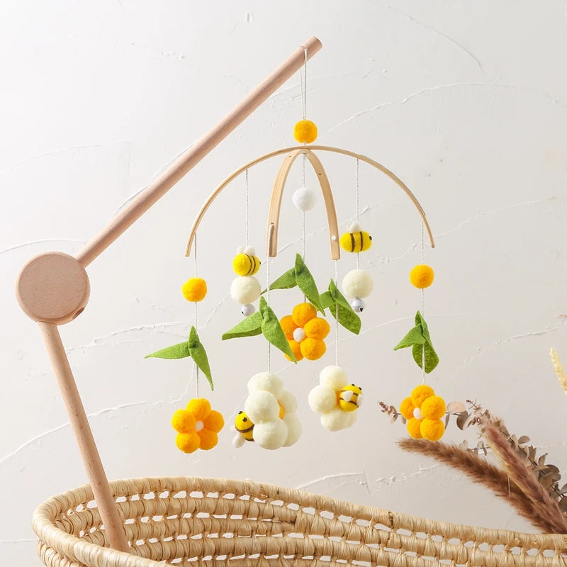 1Set Baby Crib Mobile Rattles Toys Cartoon Bee Bed Bell Kids Toy Room Decor Photography Props Toddler Rattles Hanging Toys