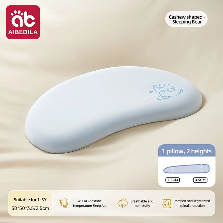 Ergonomic Baby Cloud Pillow Breathable Slow Rebound Sectional Spine Support Toddler Bed Pillow for Kids 1-3Y