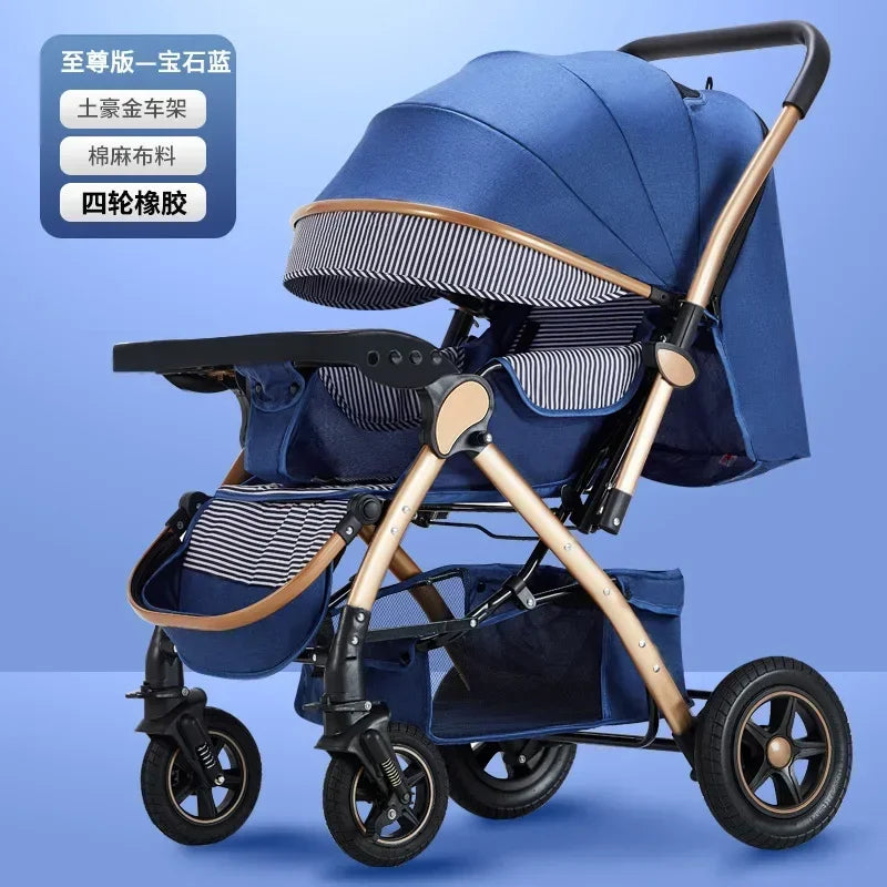 Baby Stroller Lightweight Foldable Easy to Sit Lying down Umbrella Rider Good Four-Wheel High Landscape