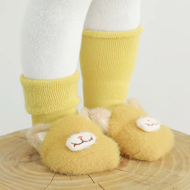 Newborn Baby Girl Boy Socks anti Slip Cute Soft Cartoon Winter Thick Warm Terry Infant Socks for Baby Girls Boys 0-3Year