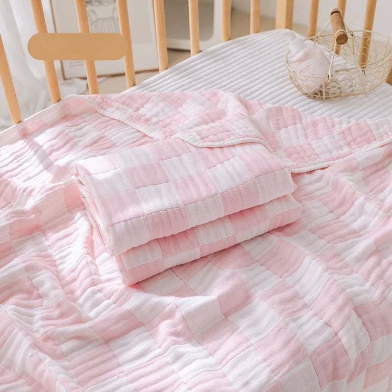 6 Layer Bamboo Cotton Baby Blankets Nap Cover Thin Quilt Soft Bubble Bath Towel for Newborn Muslin Swaddle Blanket Baby Bedding