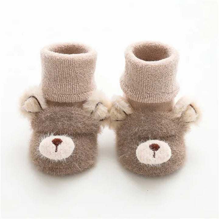 Newborn Baby Girl Boy Socks anti Slip Cute Soft Cartoon Winter Thick Warm Terry Infant Socks for Baby Girls Boys 0-3Year