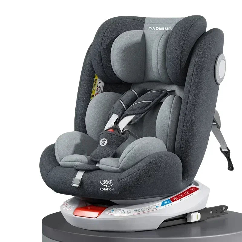 Child Safety Car Seat with Support 360° Rotatable Safety Seat ISOFIX Steel Interface Suitable for Children Aged 0-12