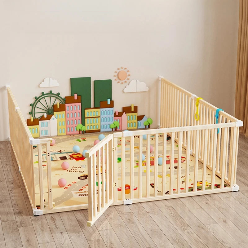 Living Room Playpen Toddler Crawling Mat Extra-Height Fence | High-Sided Baby Fence Safe Toddler Zone Secure Crawling Mat