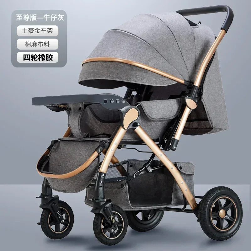 Baby Stroller Lightweight Foldable Easy to Sit Lying down Umbrella Rider Good Four-Wheel High Landscape