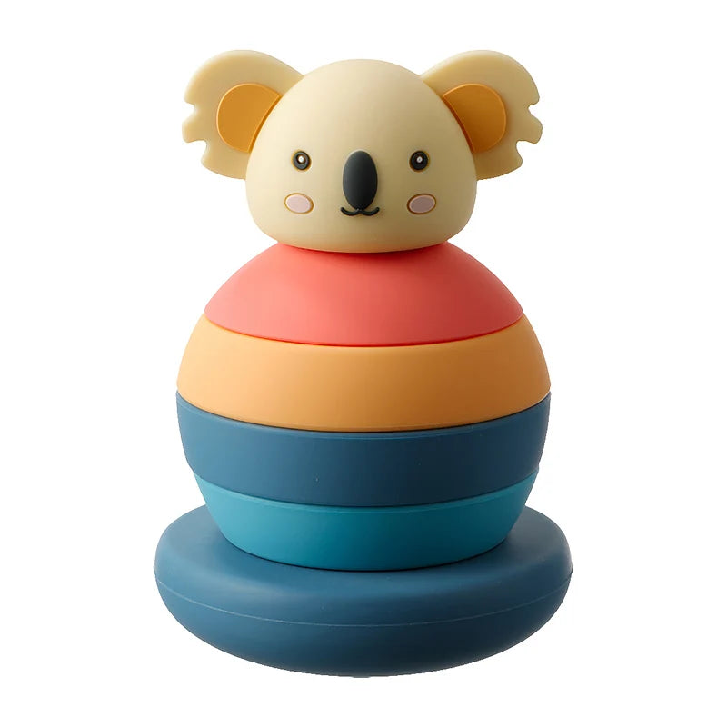 1PC Silicone Teether Baby Tumbler Shape Stacking Blocks Teething Kid Gift Food Grade Silicone Children'S Goods Kid Teething Toy
