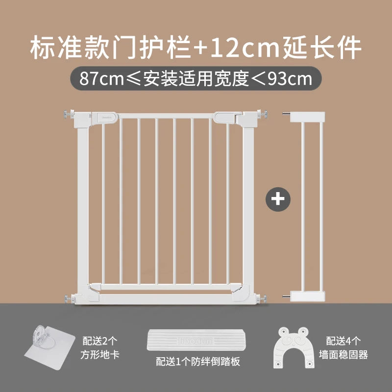 No-Drill Baby Safety Gate - 120Cm Extendable Pet Barrier with Dual Lock System Non-Toxic Material for Stairs/Kitchen/Doorways