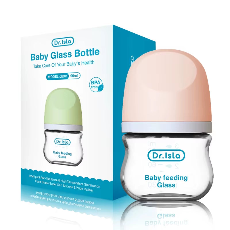 MAMIJOY Anti-Choke Baby Bottle Newborn Glass Bottles 90/160ML Anti-Flatulence Milk Feeding Bottles Infant BPA Free 0-3 Month