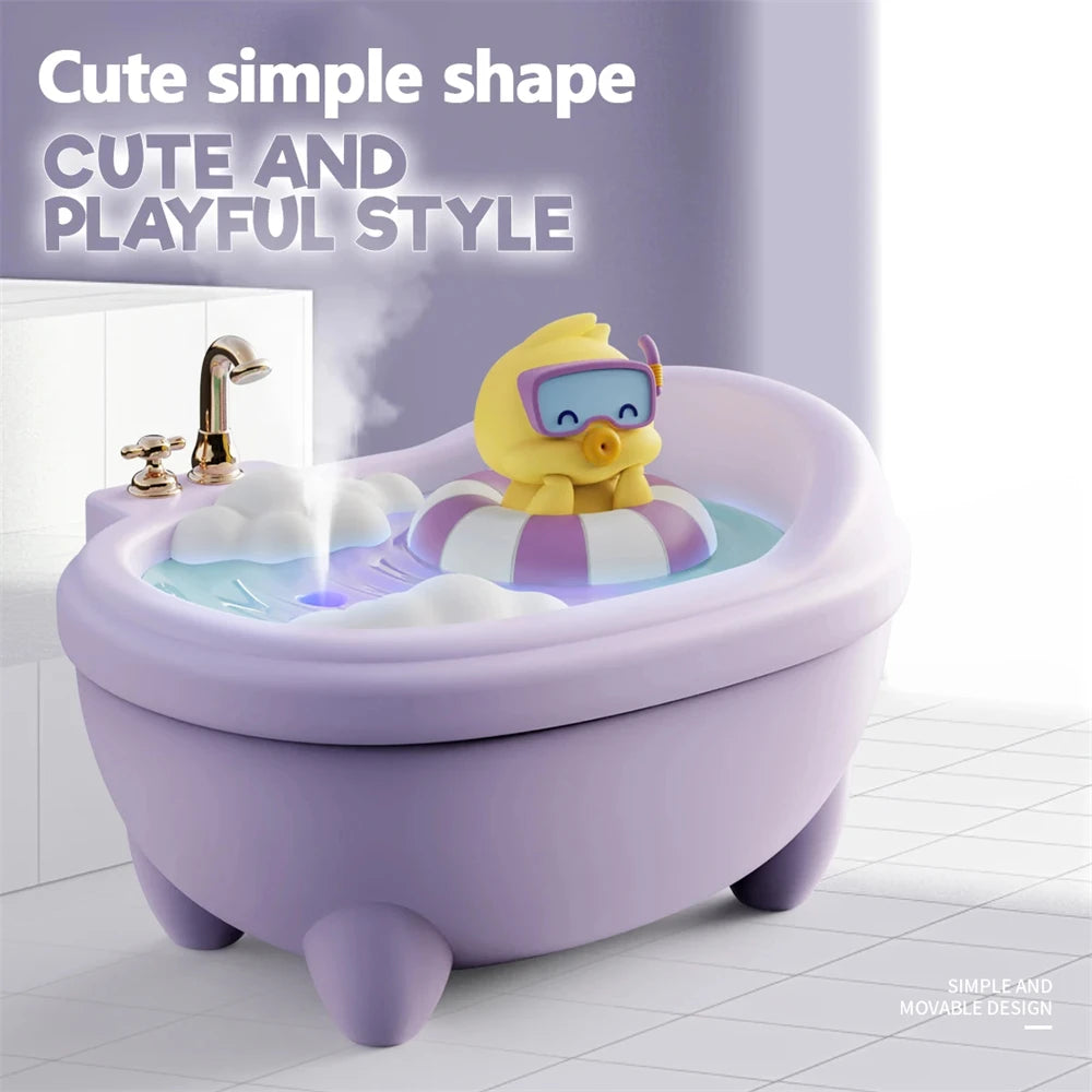 Cartoon Air Humidifier Colourful Lighting 340ML Mini Bathtub Shape Diffuser Kids Toy Cute Duck Humidifiers Cars Desktop Silent