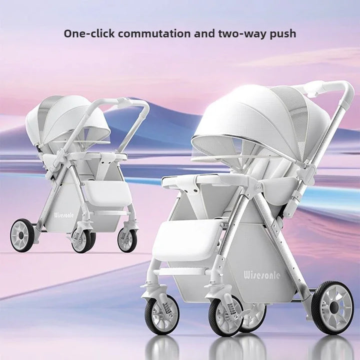 Lightweight Baby Stroller, High Landscape Stroller,Can Sit or Lie down in Both Directions,Suitable for Babies Aged 0-5 Years Old