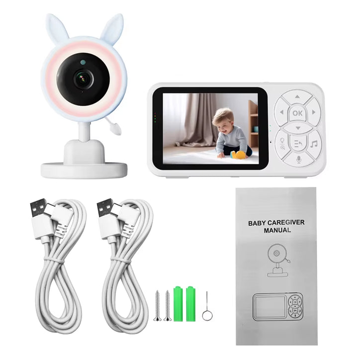 3.5'' Baby Monitor 0.3 Megapixel Camera with RGB Night Light Temperature Detection Voice Intercom Night Vision Security Monitors