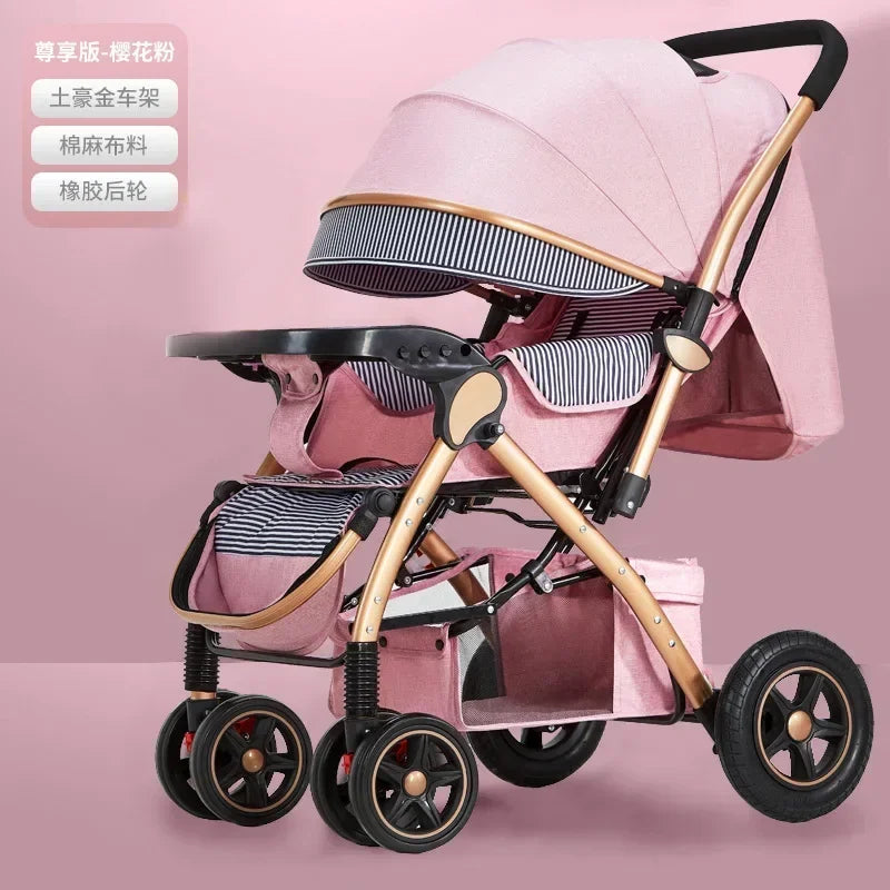 Baby Stroller Lightweight Foldable Easy to Sit Lying down Umbrella Rider Good Four-Wheel High Landscape