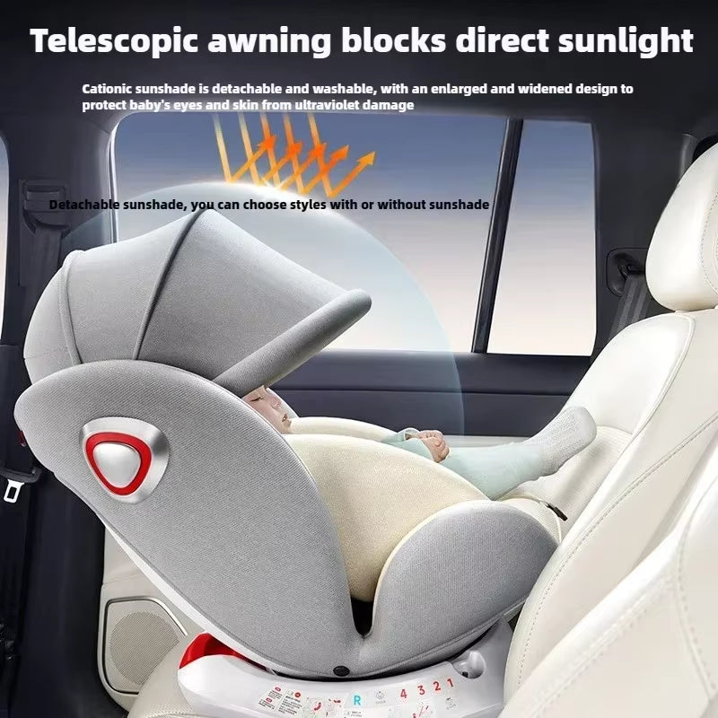 Universal 360° Rotation Child Car Safety Seats Baby Car Seat Sit Chair for 0-12 Years Old ISOFIX Steel Interface for Newborn