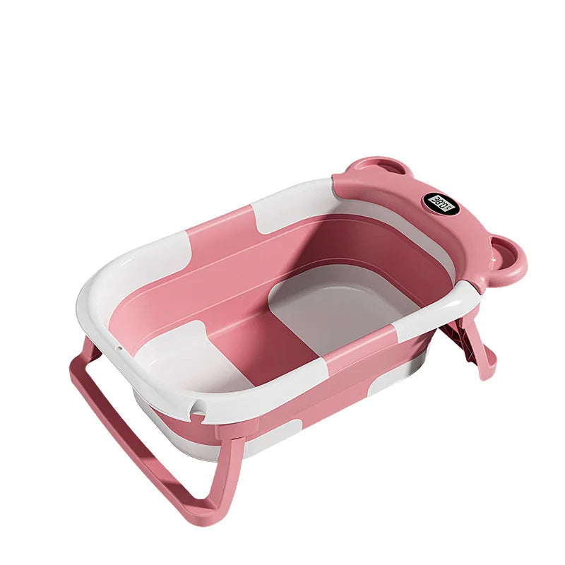 Temperature Sensing Baby Bath Tub Folding Portable Newborn Bathtub Baby Care Infant Bath Products Baby Shower Item