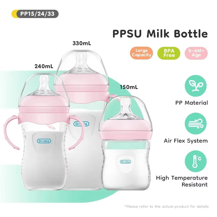 150/240/330ML Baby PP Bottle Newborn Baby Bottle with Handle Milk Bottlefeeding Baby Bottles Newborn Feeding Supplies