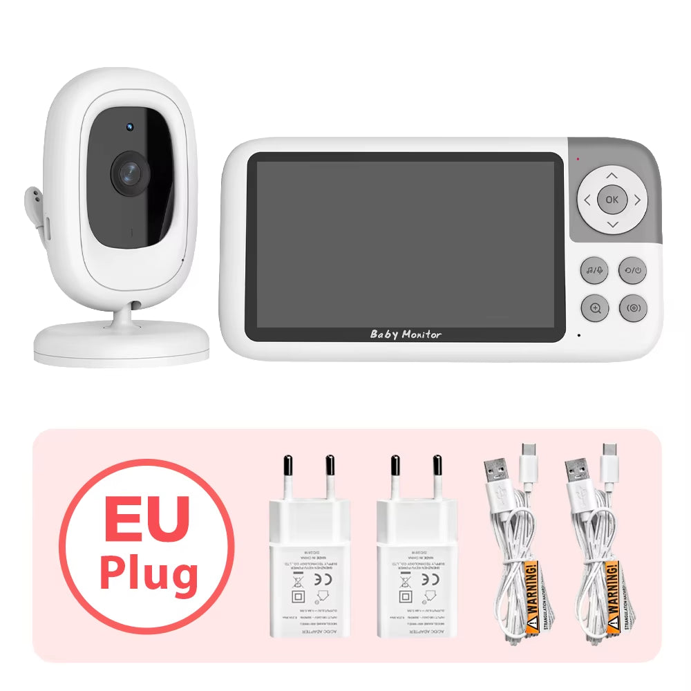5'' Video Baby Monitor Camera 720P 3X Digital Zoom Two Way Audio Auto Night Vision 300M Transmission Security Camera