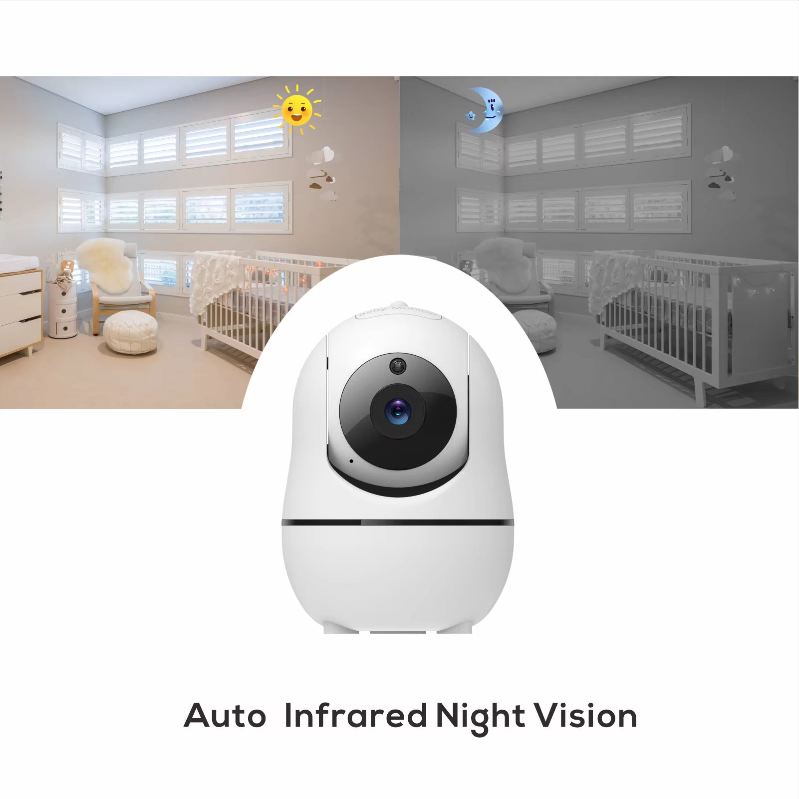 New 5 Inch Video Baby Monitor with Camera and Audio, 4X Zoom, 22Hrs Battery, 1000Ft Range 2-Way Temperature Sensor Lullaby