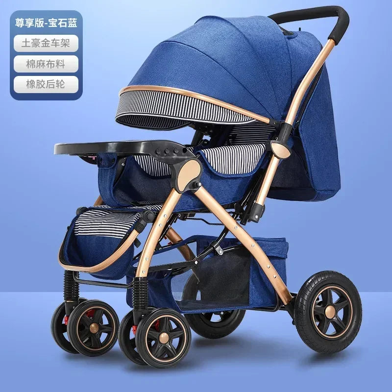 Baby Stroller Lightweight Foldable Easy to Sit Lying down Umbrella Rider Good Four-Wheel High Landscape