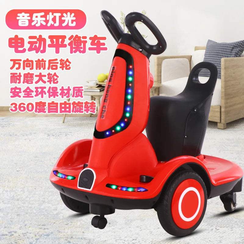Children'S Electric Car Baby Toy Boy Four-Wheel Remote Control Car Charging Can Seat Infant Drift Balance Car