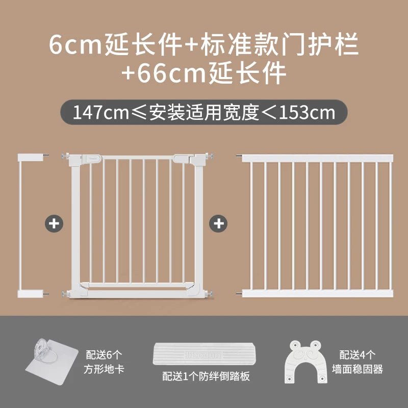 No-Drill Baby Safety Gate - 120Cm Extendable Pet Barrier with Dual Lock System Non-Toxic Material for Stairs/Kitchen/Doorways