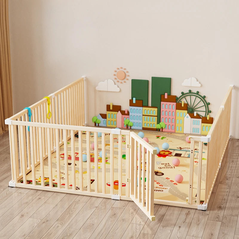 Living Room Playpen Toddler Crawling Mat Extra-Height Fence | High-Sided Baby Fence Safe Toddler Zone Secure Crawling Mat