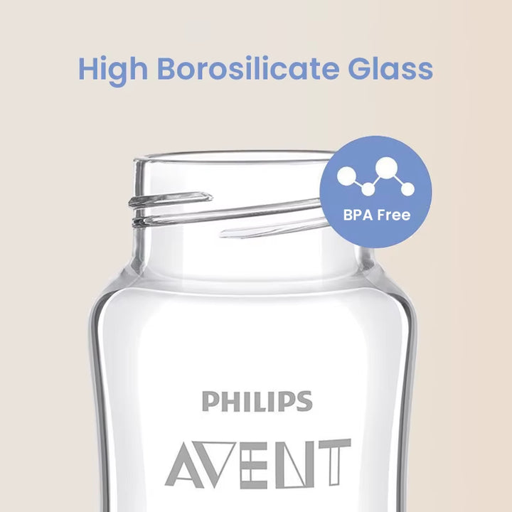 Newborn Baby Bottle SCF678 125Ml/160Ml Baby Glass Bottles Newborn Feeding Supplies BPA Free Wide Caliber