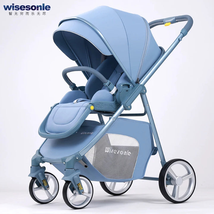 2 in 1 Portable Multifunctional Baby Stroller High Landscape Pram Carriage Basket Baby Carriage Baby Stroller 0 to 3 Years