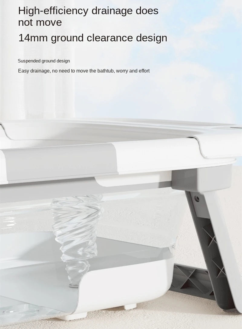 Real-Time Digital Temperature Sensitive Portable Folding Silicone Children'S Bath Tub Toddler Household Bathroom