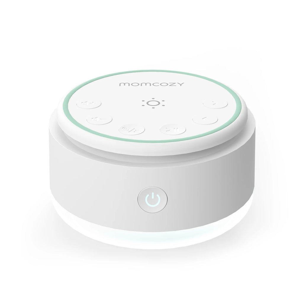 Momcozy Sound Machine for Baby, Portable Rechargeable, 20 Sleep Sounds White Noise Machine with Nursery Night Light, Travel