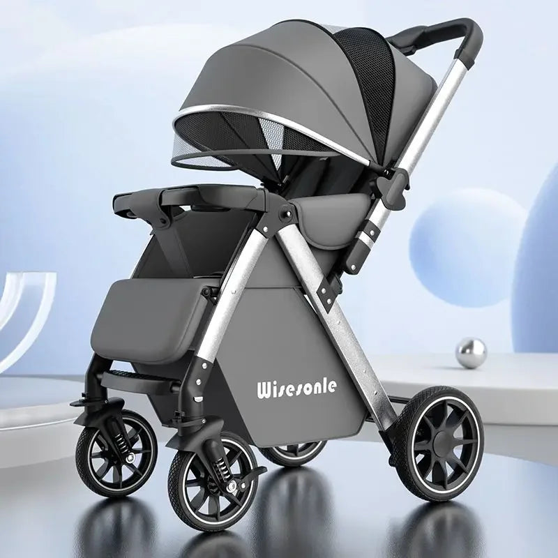 Lightweight Baby Stroller, High Landscape Stroller,Can Sit or Lie down in Both Directions,Suitable for Babies Aged 0-5 Years Old