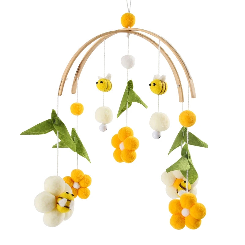 1Set Baby Crib Mobile Rattles Toys Cartoon Bee Bed Bell Kids Toy Room Decor Photography Props Toddler Rattles Hanging Toys