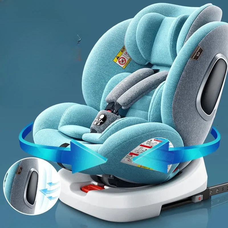 EG60 Universal Child Car Seat, 360° Rotating Reclining Seat, Portable Baby Safety Chair, Comfortable Car Booster for 0-12 Years