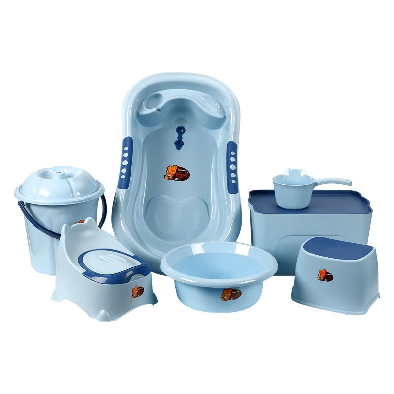 Baby Bath Tub Set with Stool, Newborn Tub,Non-Slip,Complete Bathing Set,Baby Bath Basin,Durable Bathtub,Plastic Baby Bathtub