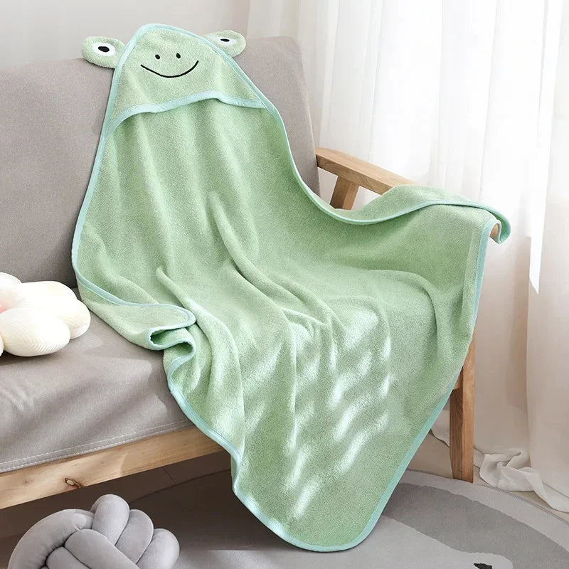 Pure Cotton Baby Bath Towel Absorbent Hooded 32-Ply Non-Shedding Newborn Children Cape Baby Wrap Blanket Summer Season