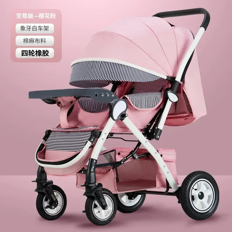 Baby Stroller Lightweight Foldable Easy to Sit Lying down Umbrella Rider Good Four-Wheel High Landscape