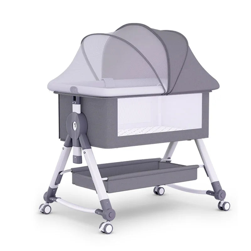 Newborn Bed Splicing Large Bed Baby Rocking Bed Bb Children'S Bed Cradle Bed Multifunctional Movable and Foldable