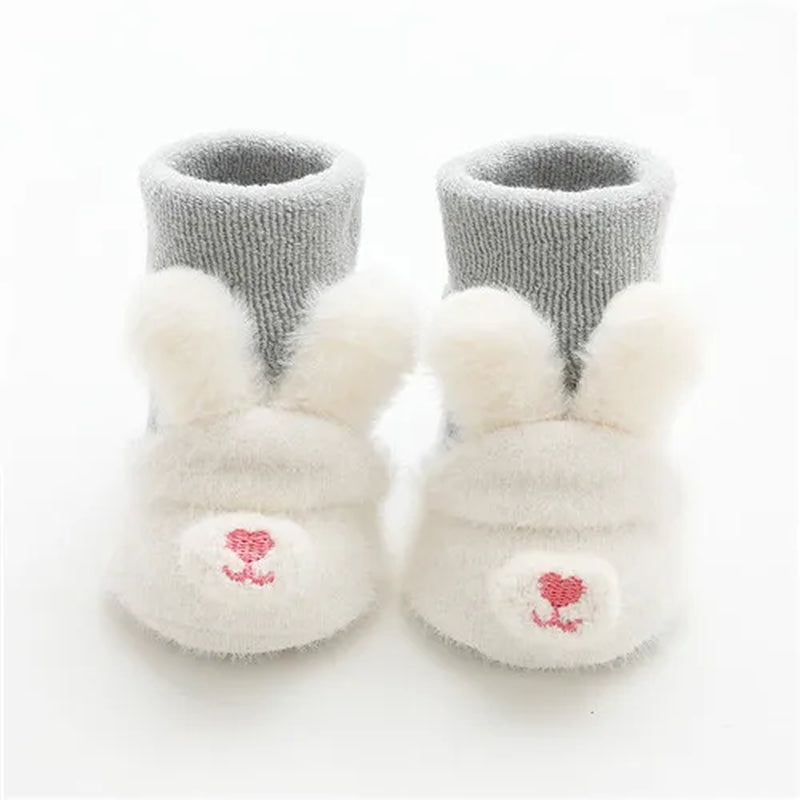 Newborn Baby Girl Boy Socks anti Slip Cute Soft Cartoon Winter Thick Warm Terry Infant Socks for Baby Girls Boys 0-3Year